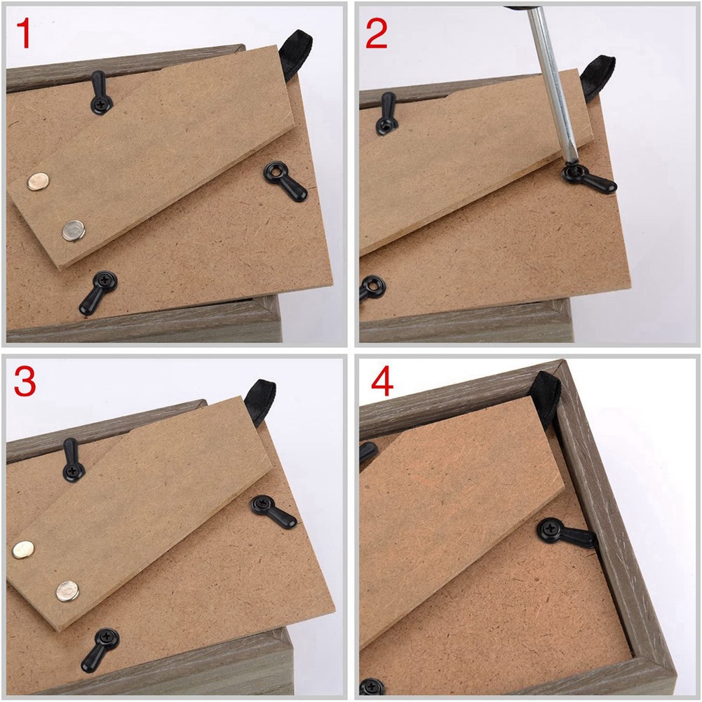 Bamboo Photo Frame - ABYN-Picture Frame Turn Button Bevestigingsmiddelen Set