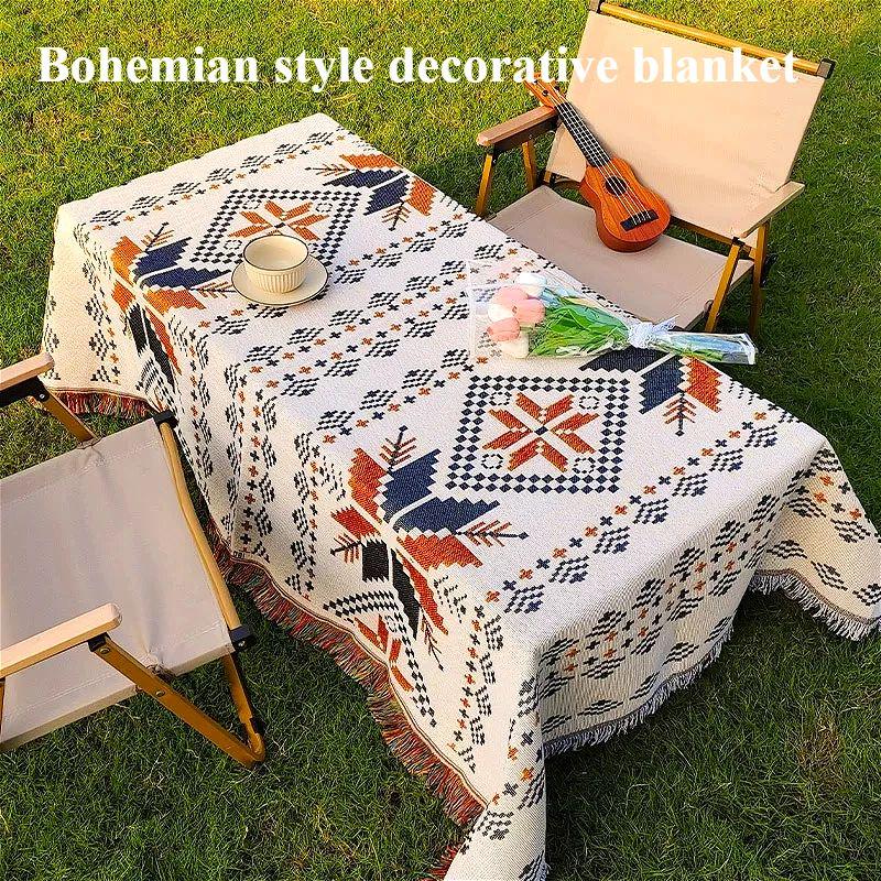 Linen Table Runner - Outdoor campingdeken, Boheems decoratief tafelkleed, matras-sofa