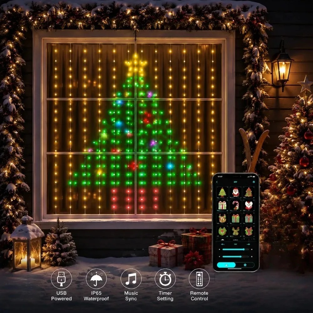 LED Kerstgordijnverlichting Kl - Home Decor Free App recensie en prijs