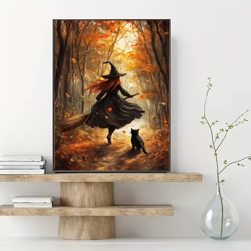 Retro Halloween Herfst Heks Op - Home Decor Theme recensie en prijs
